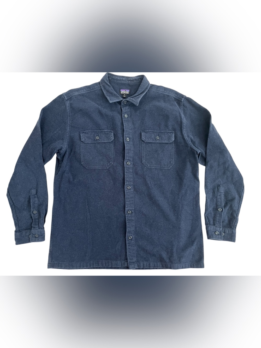 Patagonia organic cotton Dark Blue Long-Sleeve Button Shirt